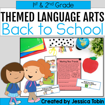 Preview of Back to School Activities for ELA for 1st & 2nd Grade- Themed and Seasonal ELA