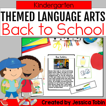 Preview of Back to School Activities for ELA for Kindergarten- Themed and Seasonal ELA