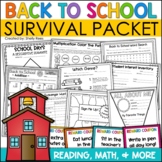 Back to School Activities for First Week of School Math & Reading All About Me