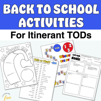 Preview of Back to School Activities for Itinerant Teachers of the Deaf