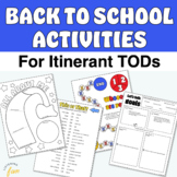 Back to School Activities for Itinerant Teachers of the Deaf