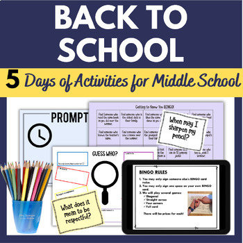 Preview of Back to School Activities for Middle School - First Week of School