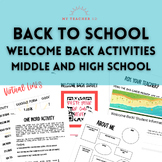 Back to School Activities for Middle and High School