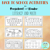 Back to School Activities for Preschool and Kinder Literac