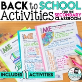 Back to School Activities for Secondary - First Week of Sc