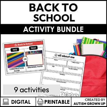 Preview of Back to School Activities for Special Education Bundle