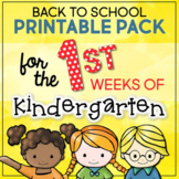 Back to School Activities for the First Weeks of Kindergarten