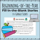 Back to School Activities on Google Slides | Fill In The B
