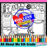 5th Grade Back to School: All About Me Poster