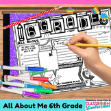 Back to School Activity 6th Grade: All About Me Poster: Di