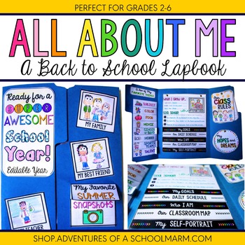 Preview of Back to School Activity All About Me Lapbook - Great for Open House