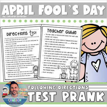 Preview of April Fool's Day Test Prank Back to School Activity for Following Directions
