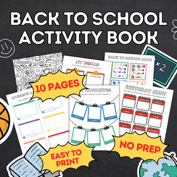 Back to School Activity Book - 10 Pages Perfect for the First Day