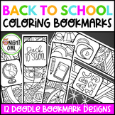 Back to School Activity Bookmarks to Color 12 Back to Scho