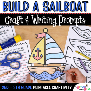 Preview of Back to School Activities: Build a Sailboat Craft, Writing Prompts, and Template