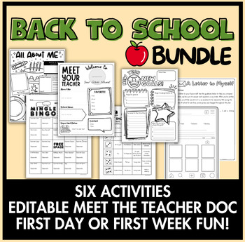 Back to School Activity Bundle by EasyBeingGreen | TPT
