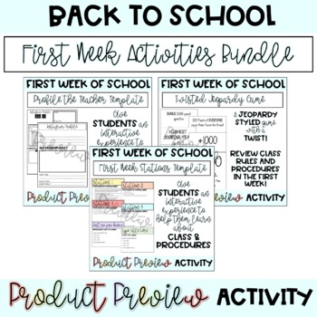 Preview of Back to School Activity Bundle | Back to School | Activities | Icebreakers