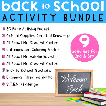 Preview of Back to School Activity Bundle │First Week of School │Puzzles & Challenge 2 & 3