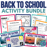 Back to School Activity Bundle for Middle and High School 