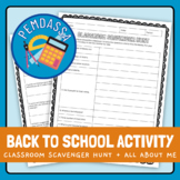 Back to School Activity! Classroom Scavenger Hunt + All About Me!