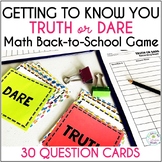 Back to School Activity Getting to Know You Math Activity 