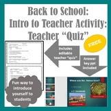 High School Back to School Activity: Intro to Teacher- Tea