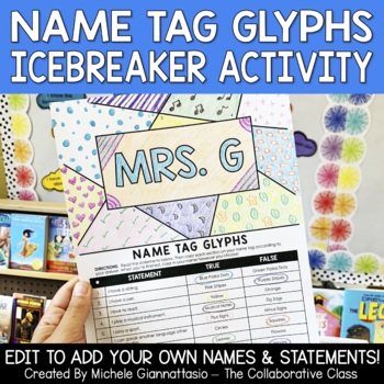 Preview of Back to School Activity | Name Tag Glyph | Icebreaker | First Day of School