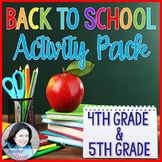 Back to School Activity Pack- 4th Grade and 5th Grade