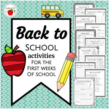 Back to School Activity Pack: Grades 4 - 6 by REDHEAD ED | TpT