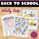 Back to School Activity Pack | I SPY, Word Search & Scramb