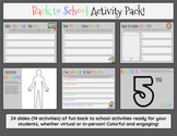 Back to School Activity Pack - Kinder through 5th grade!