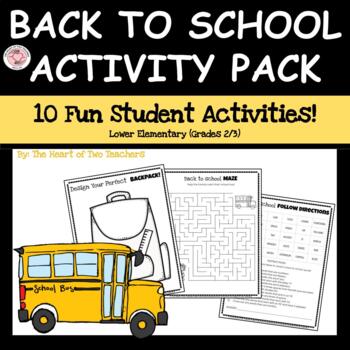 Back to School Activity Pack - 40 Worksheets and Lesson Ideas  Back to  school activities, Get to know you activities, Activity pack