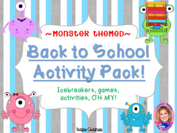 Preview of Back to School Activity Pack- MONSTER THEMED!