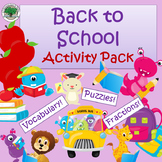 Back to School Activity Pack  NO PREP!  Great Sub Lesson!