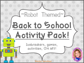 Preview of Back to School Activity Pack- ROBOT THEMED