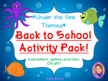 Preview of Back to School Activity Pack- UNDER THE SEA THEMED
