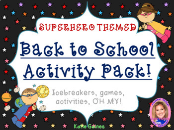 Preview of Back to School Activity Pack- SUPERHERO THEMED