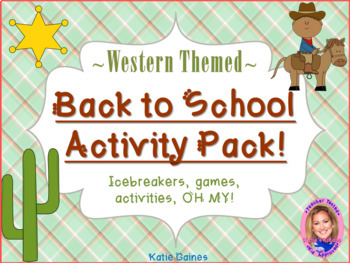 Preview of Back to School Activity Pack- WESTERN THEMED