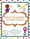 Back to School Activity Packet
