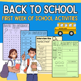 Back to School Activity Packet: First Week of School Morni