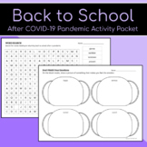 Back to School Activity Packet {Focused on Post Covid-19 &