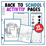 Back to School Activity Pages
