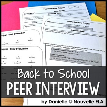 Preview of Back to School Activity: Peer Interview Speech Project - Public Speaking