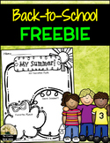 Back-to-School Activity Sample Freebie: About Me / Summer