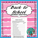 Back to School Activity - Student Interview Printable with