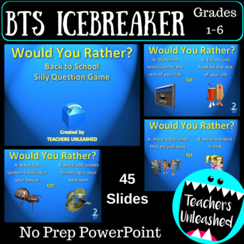 Preview of Back to School Activity - Would You Rather Game!