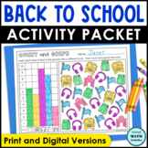 Back to School Activity and Coloring Pages Early Finishers Pack