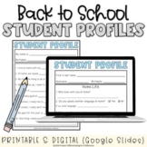 Back to School Activity l Differentiated Student Profiles 