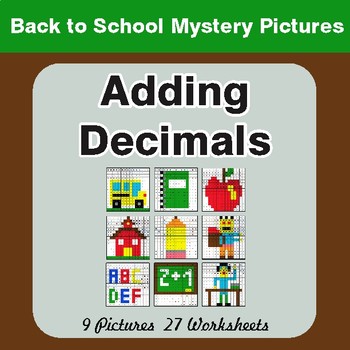 Back to School: Adding Decimals - Color-By-Number Math Mystery Pictures