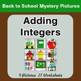 Back to School: Adding Integers - Color-By-Number Math Mys